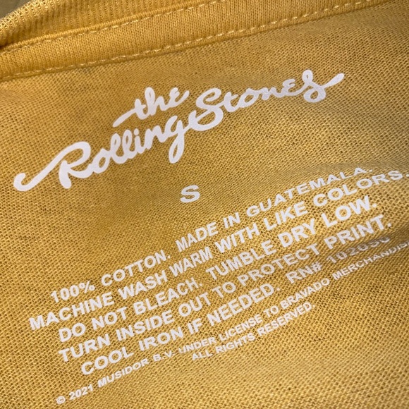 The Rolling Stones Mustard Yellow T-Shirt - Picture 2 of 4